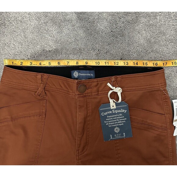Democracy Ab Solution Cargo Utility Pants 12 Dark Orange High Rise Shaping Chic - Picture 9 of 12